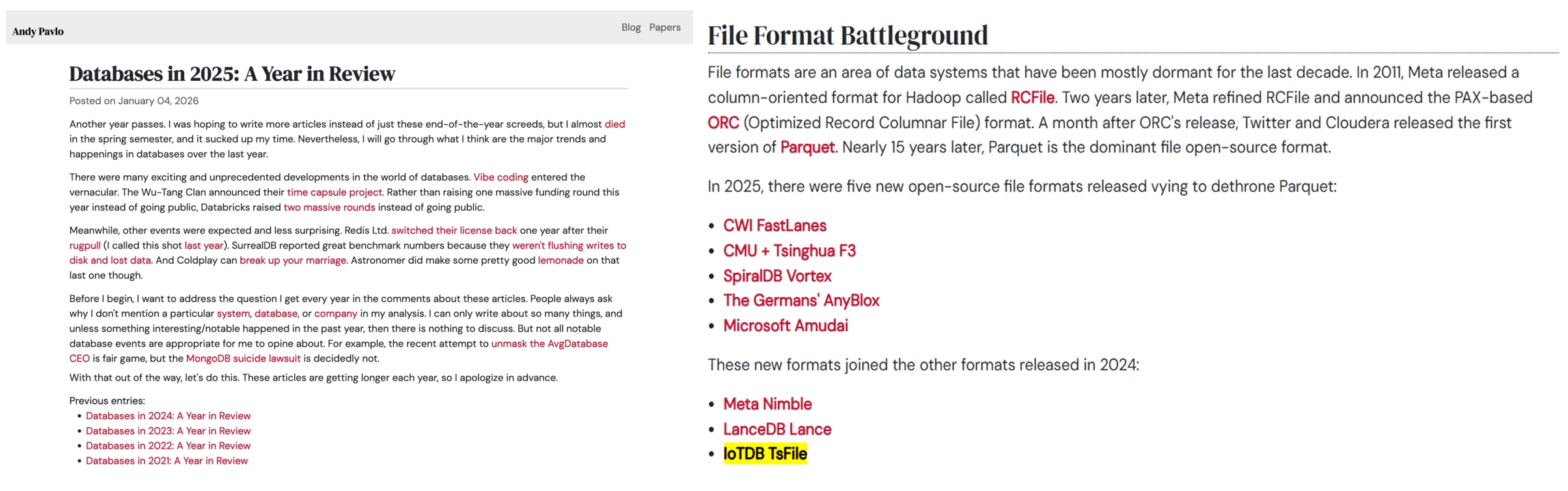 TsFile 被 2025 数据库世界年度回顾提及图1-20250112.png